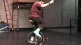 unicycle with cast
