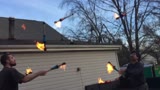Slow motion 7 torch passing