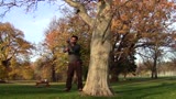 Routine 1 - contact juggling on slackline