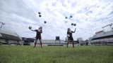 Passing football juggling